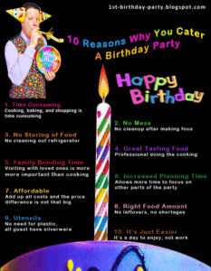 infographic 10 reason why to cater a birthday party