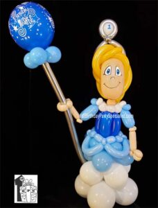 Princess Balloon Display for a 1st Birthday Party